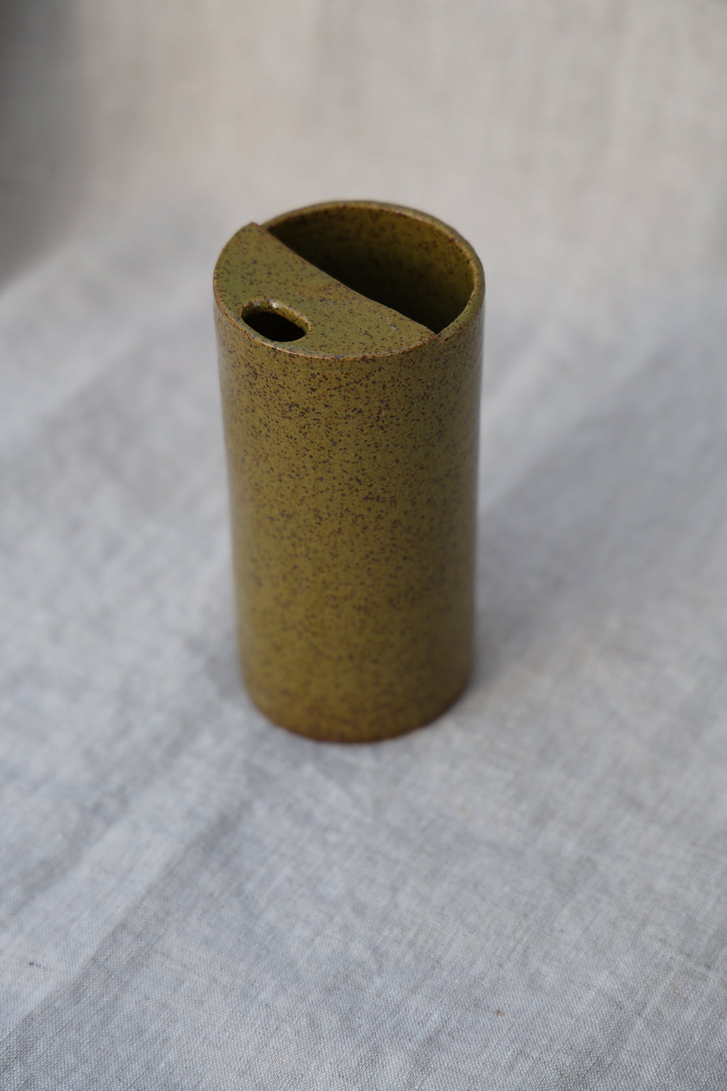 Olive Speckled Travel Mug, To Go Cup, On The Go Cup, Ceramic Travel Mug