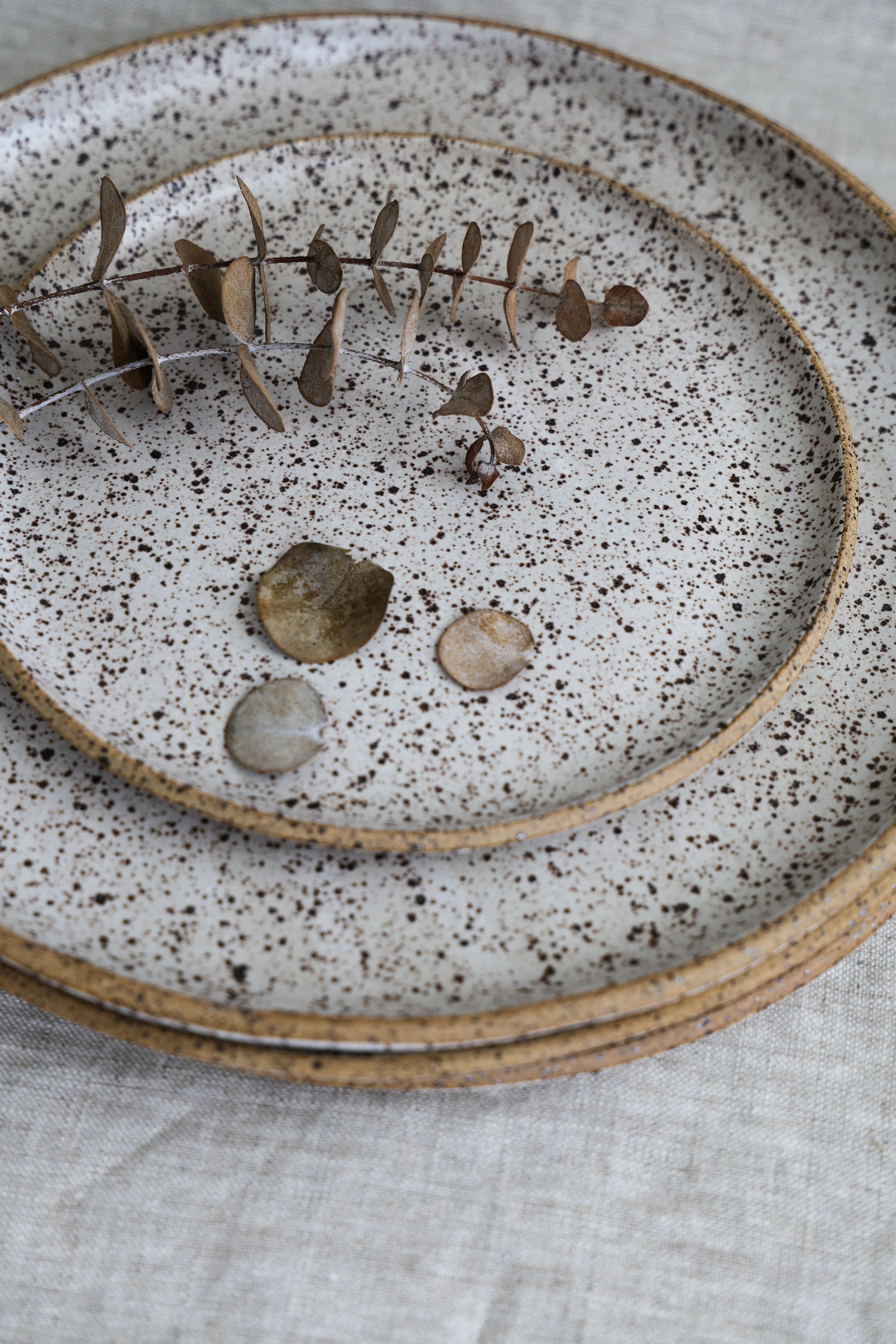 Appetizer Plate Speckled Matte White Handmade Plates, Minimalist Pottery, Ceramic, Made to Order, 6 1/2" Snack Plate for Salad Bread or Dessert.