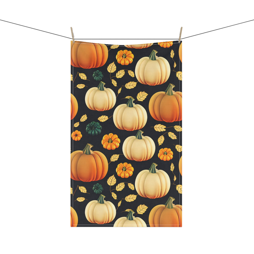 Autumn Pumpkin Tea Towels, Fall Kitchen Decor, Thanksgiving Gift, Farmhouse Style, Harvest Home Accents