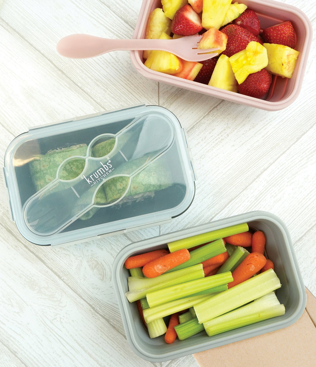 Krumbs Kitchen® Collapsible Silicone Lunch Container - Pink