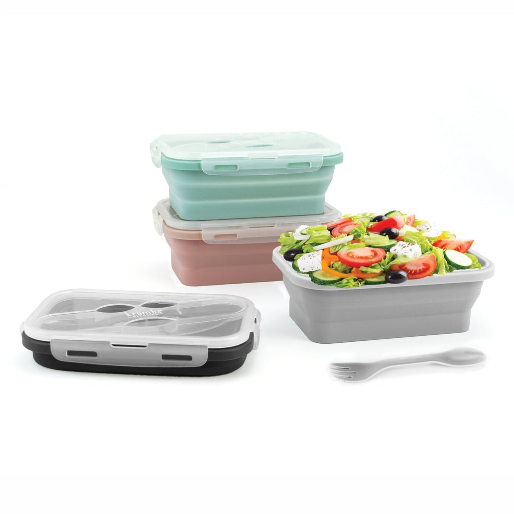 Krumbs Kitchen® Collapsible Silicone Lunch Container - Pink