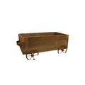 Natural Wooden Wagons W/Rusty Wheels - Large