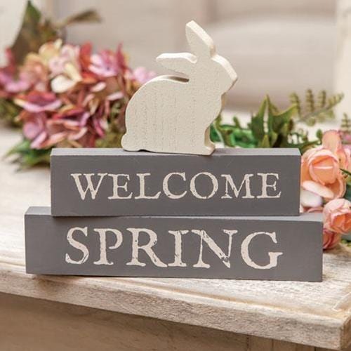 Set of 3 Welcome Spring Block Stackers