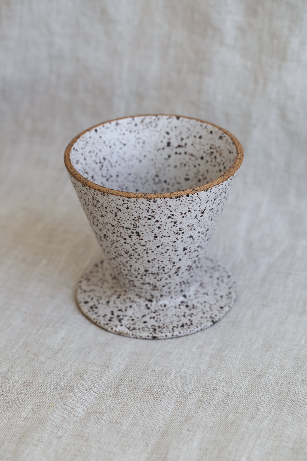 Handmade White Matte Coffee Pour Over Brewer Coffee Maker, White, Minimalist Dripper,  Ceramic Stoneware Hand Thrown in Maine
