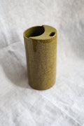 Olive Green Crescent Moon Top Travel Mug, Travel Tumbler, Ceramic Stoneware Hand Thrown in Maine 14-16oz