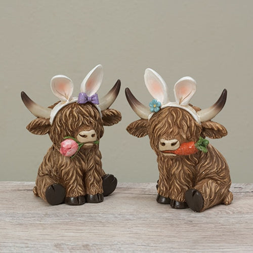 Assorted Adorable Resin Easter Highland Cows