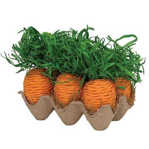 Farmhouse-Style Egg Crate Carrot Decor