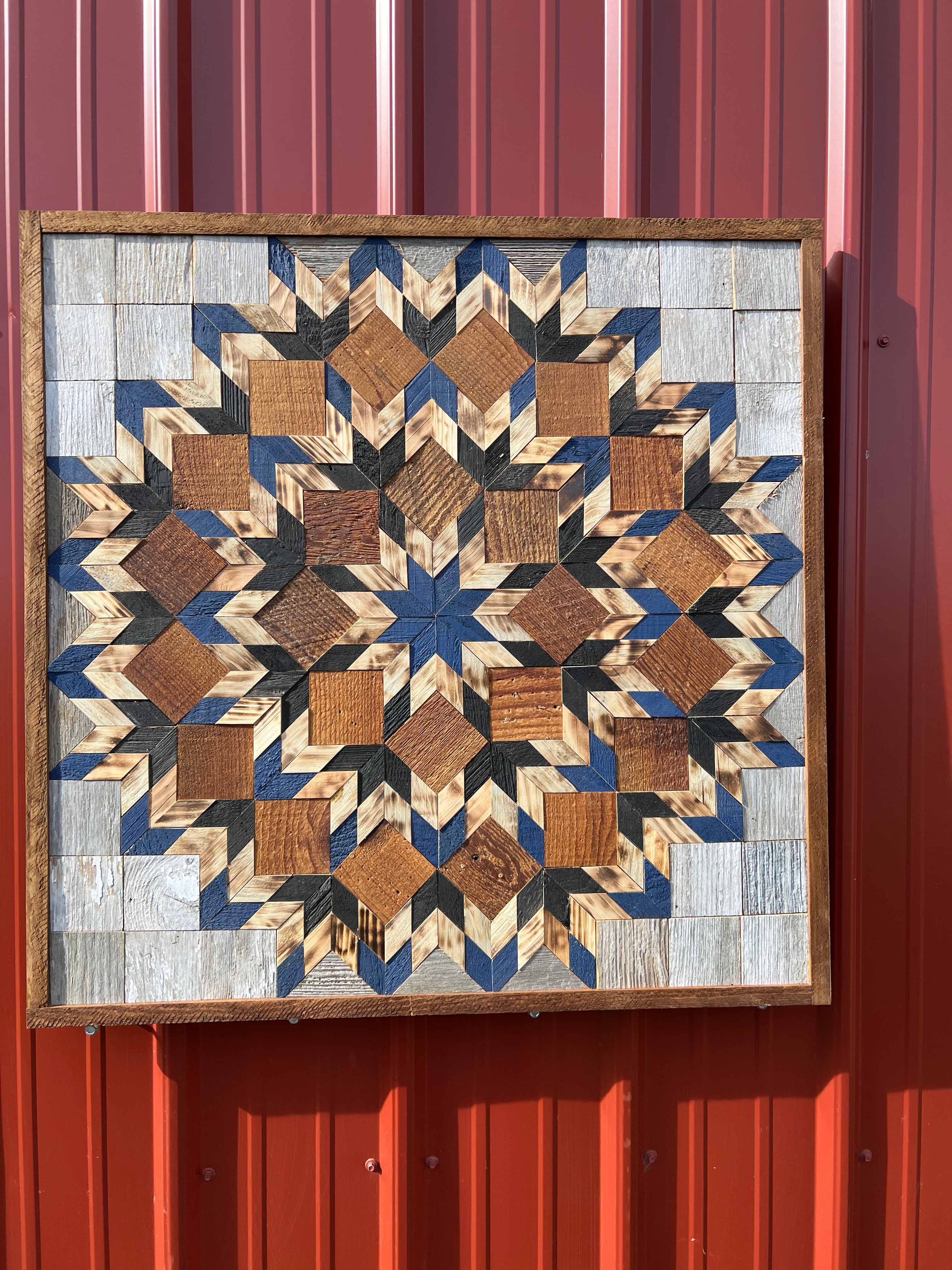 Amish Handmade Barn Quilt Wall Art – Reclaimed Barn Wood – 30.5” x 30.5”