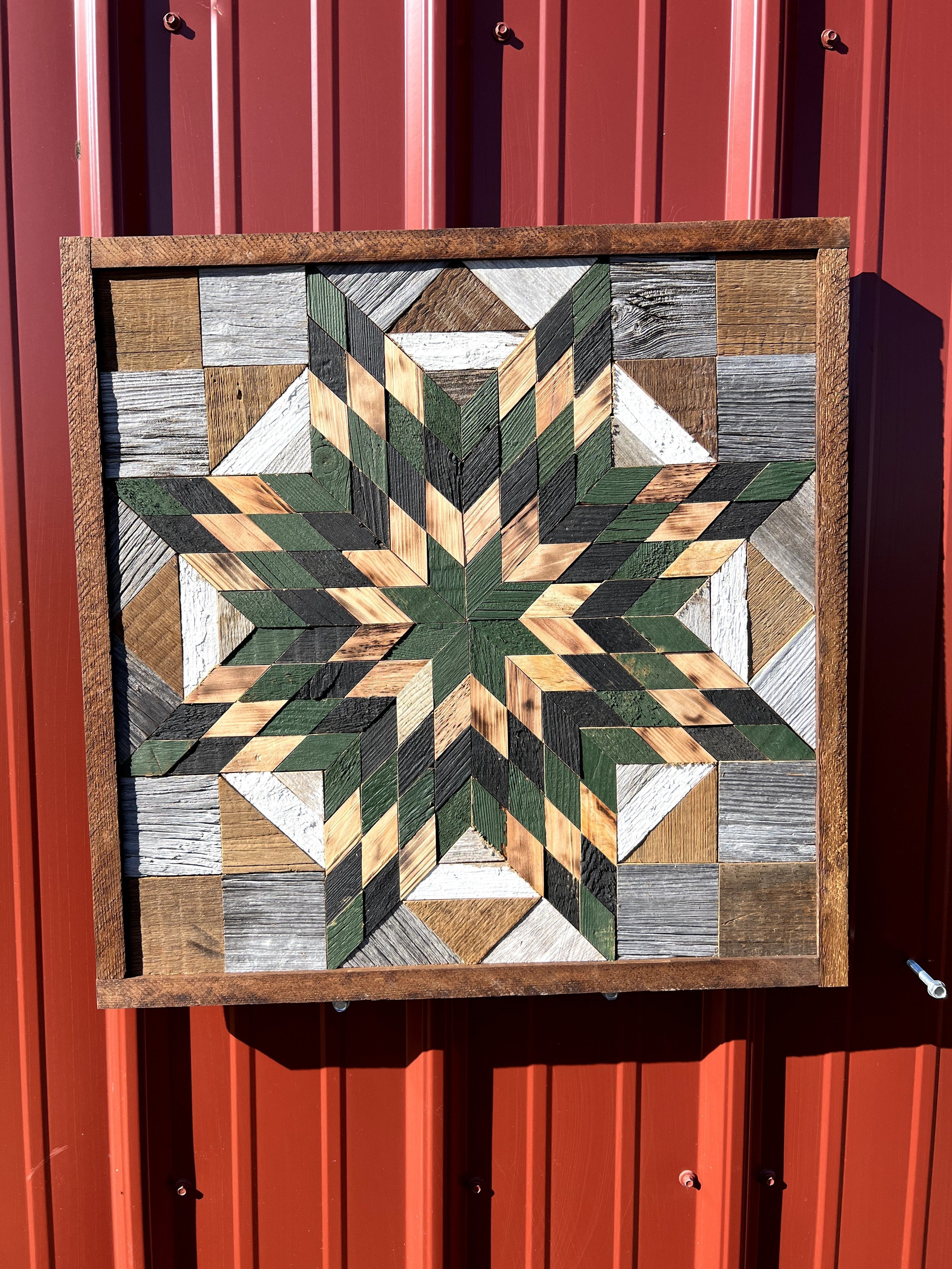 Amish Handmade Barn Quilt Wall Art – Reclaimed Barn Wood – 20.75” x 20.75”