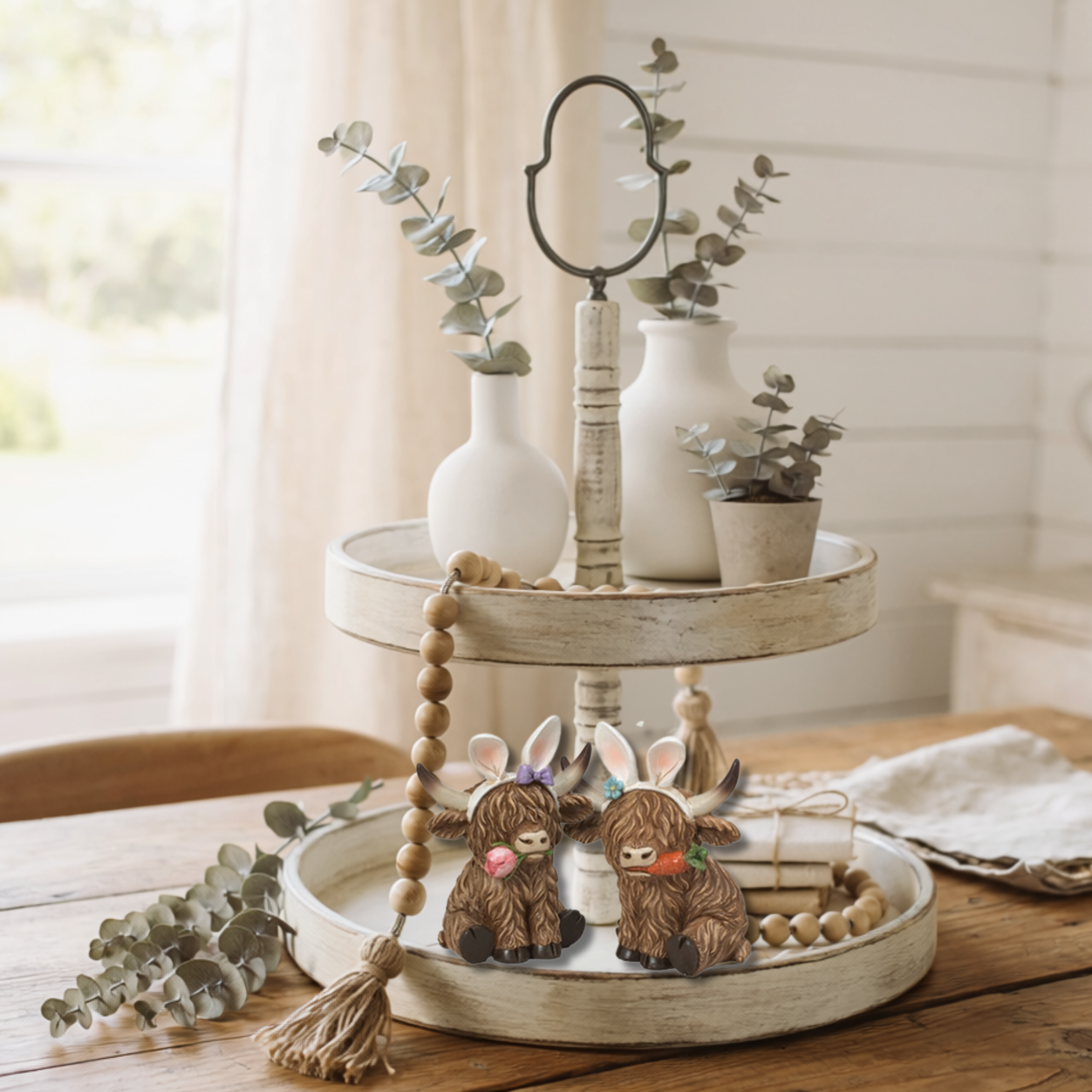 Assorted Adorable Resin Easter Highland Cows