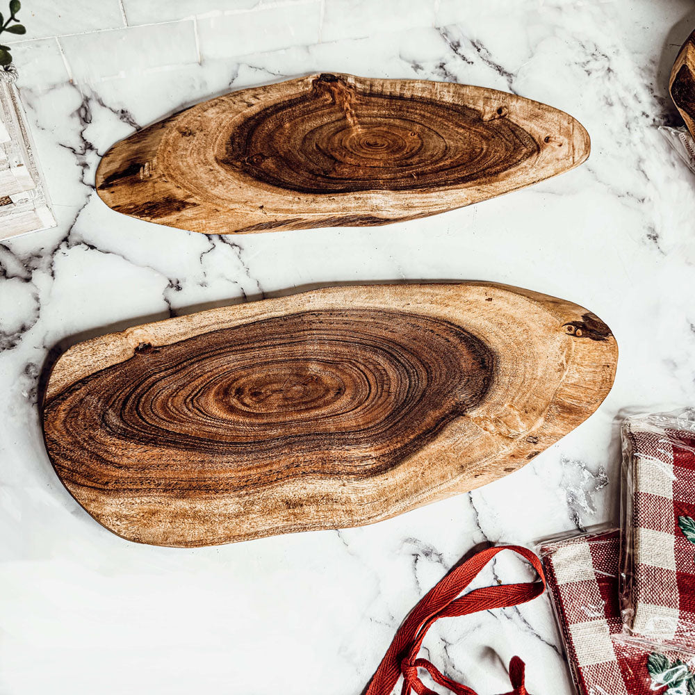 Holiday Charcuterie Board Set With Tartan Kitchen Towels - 2-Piece Gift