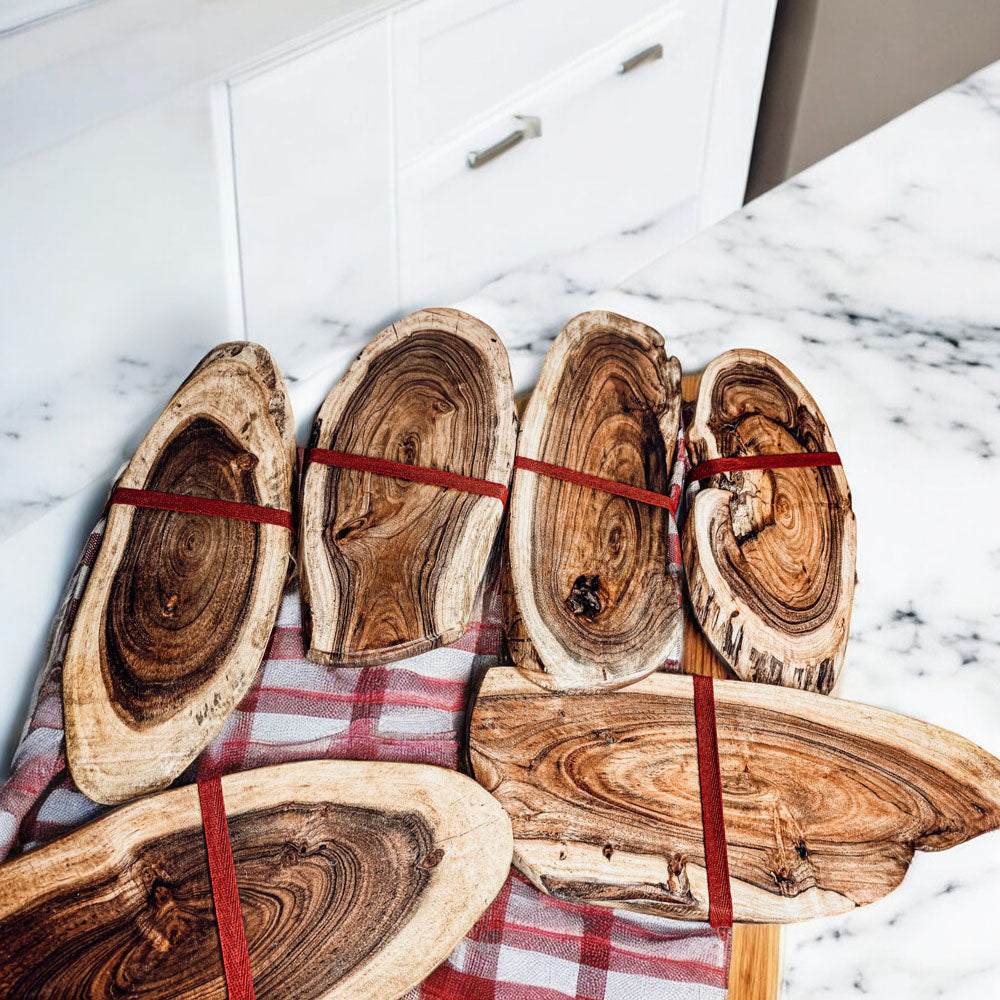 Holiday Charcuterie Board Set With Tartan Kitchen Towels - 2-Piece Gift