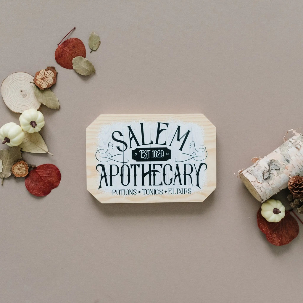Salem Apothecary Sign Halloween Decor, wood block home decor, Fall decor wood sign