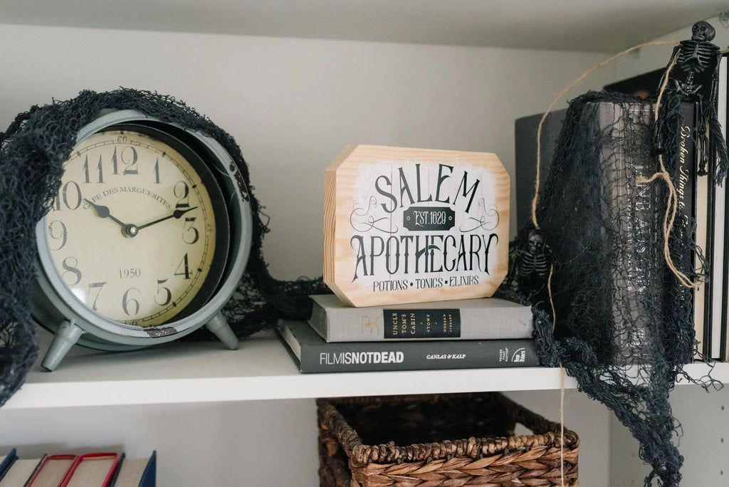 Salem Apothecary Sign Halloween Decor, wood block home decor, Fall decor wood sign