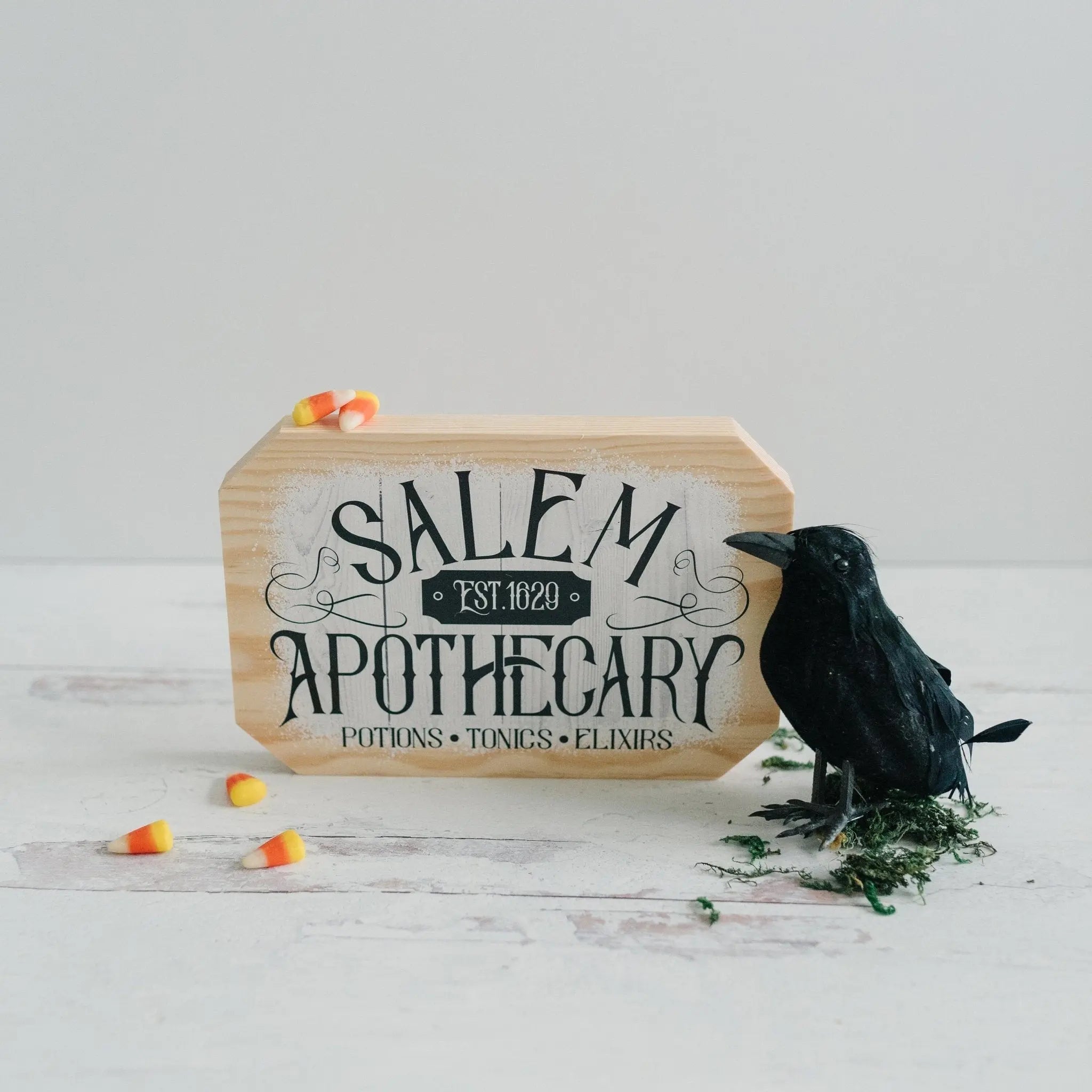 Salem Apothecary Sign Halloween Decor, wood block home decor, Fall decor wood sign