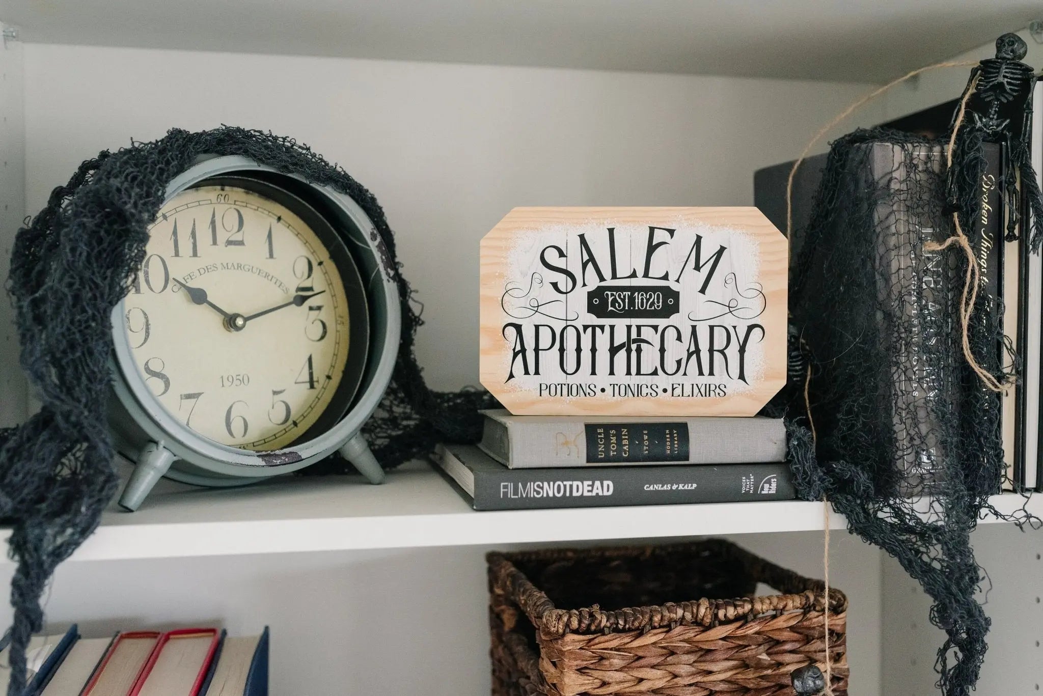 Salem Apothecary Sign Halloween Decor, wood block home decor, Fall decor wood sign